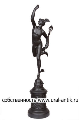  Шикарная кабинетная скульптура "МЕРКУРИЙ (Покровитель успешной торговли)", известного скульптора Джованни да Болонья. Каслинское литье. Чугун.