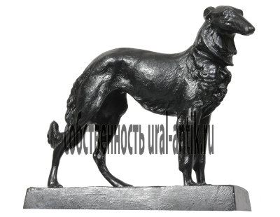 Скульптура собаки малой формы "СОБАКА БОРЗАЯ", 1981 года выпуска, известного скульптора А. ПОСЯДО. Каслинское литье.
